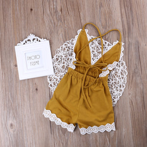 Criss-Cross lace romper