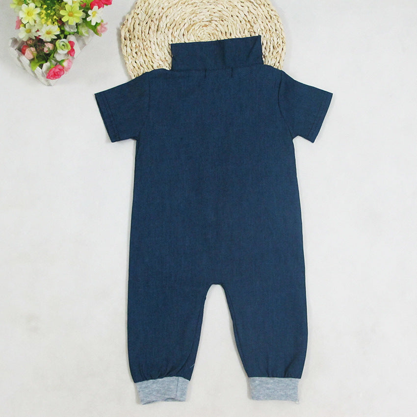 Denim Zip Romper