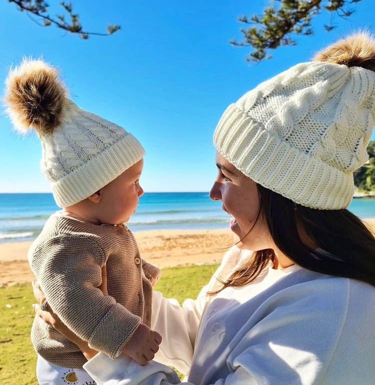 Mum & Bub matching beanie set